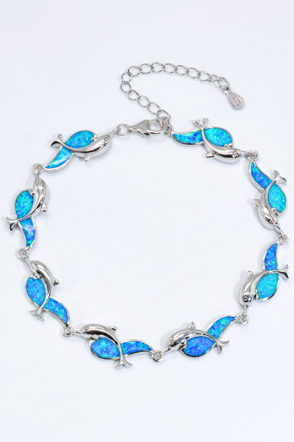 Opal Dolphin 925 Sterling Silver Bracelet - T - 1 COLOR -