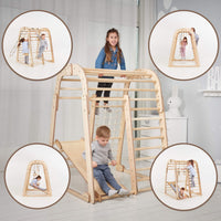 Thumbnail for Indoor Wooden Playground for Children - 6in1 Playground + Swings Set + Slide Board