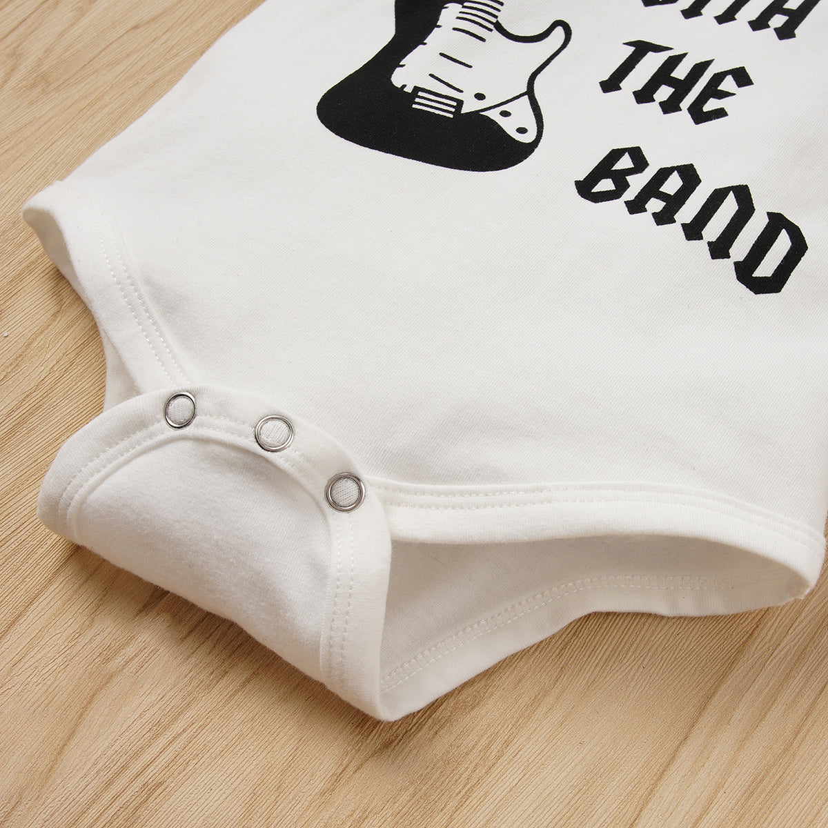 I'M WITH THE BAND - Slogan Graphic Round Neck Short Sleeve Bodysuit - T - 4 SIZES - 1 COLOR -