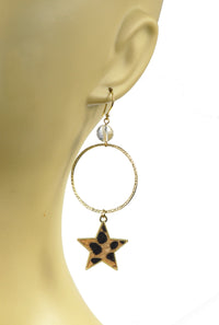 Thumbnail for Gena Myint - Leopard Print Star Earrings -