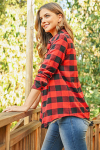 Thumbnail for Riah Fashion - Sherpa Lined Plaid Flannel Top - 5 COLORS -