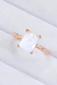 Thumbnail for Square Moonstone Ring - T - SIZES 6 THRU 9 - 3 FINISHES -