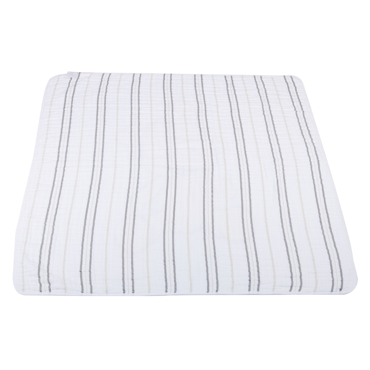 Newcastle - Teddy Bear and Grey Stripe Cotton Muslin Newcastle Blanket -