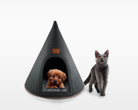 Thumbnail for My Secret Cone Cave Easy Assembly Premium Felt Modern Cat Dog Small Animal Pet House Bed Condo - 2 COLORS -