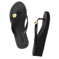 Thumbnail for SAND BY SAYA N.Y. - Gold Shell - Mid Wedge Flip Flops - 2 COLORS -