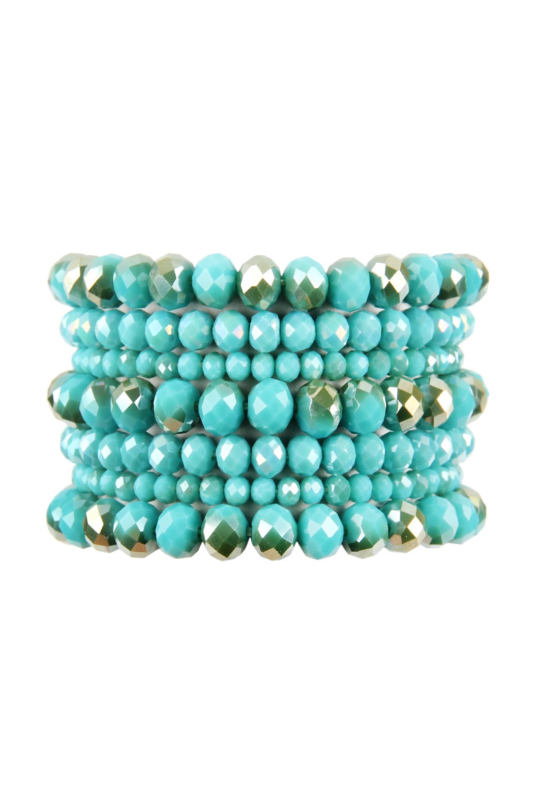 Seven Lines Glass Beads Stretch Bracelet - 22 COLORS