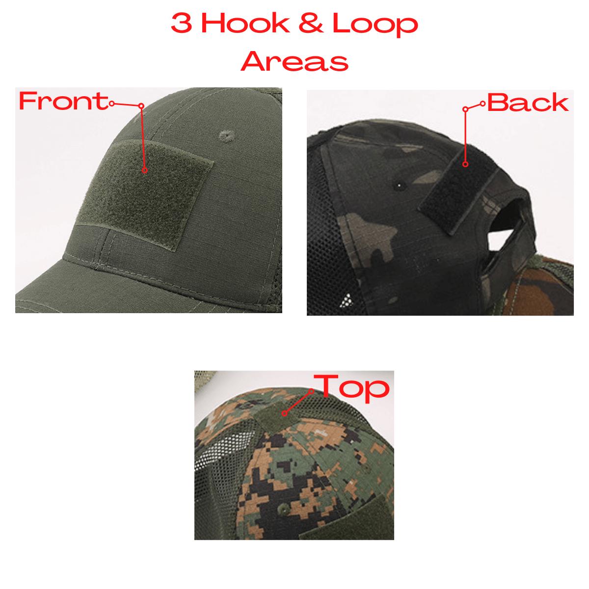 Jupiter Gear - Tactical-Style Patch Hat With Adjustable Strap - 10 COLORS / CAMOS -