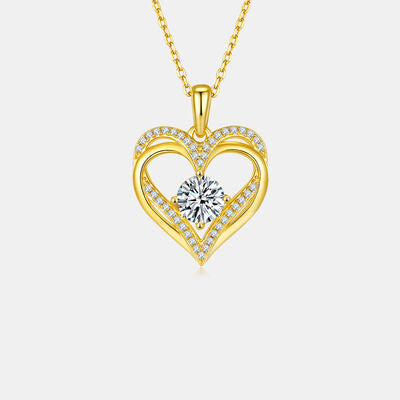 1.2 Carat Moissanite 925 Sterling Sliver Heart Necklace