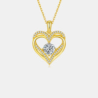 Thumbnail for 1.2 Carat Moissanite 925 Sterling Sliver Heart Necklace