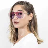 Thumbnail for Hamel | CA01 - Women's Trendy Oversize Flat Top Metal Frame Sunglasses - 5 COLORS -