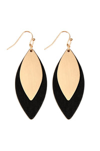 Thumbnail for Satin Metal Wood Earrings - 4 COLORS -