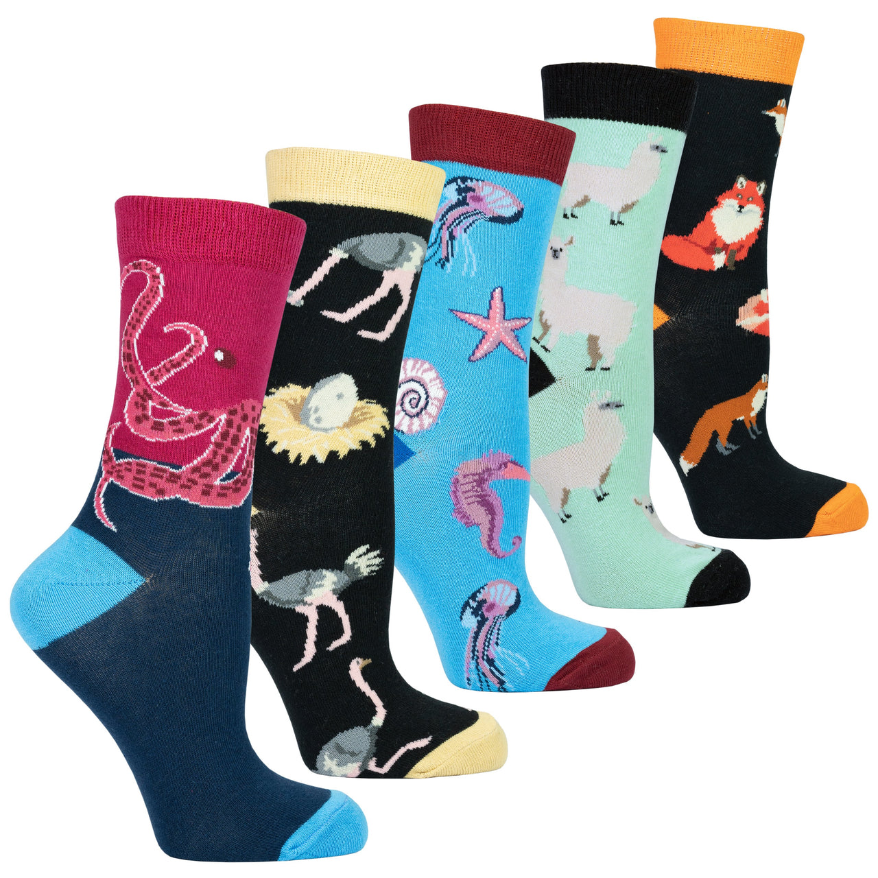 Women's Wild Animals Socks Set - 5 PACK -