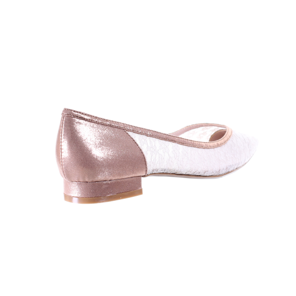 Lace Pointed Toe Ballerina (Light Pink)