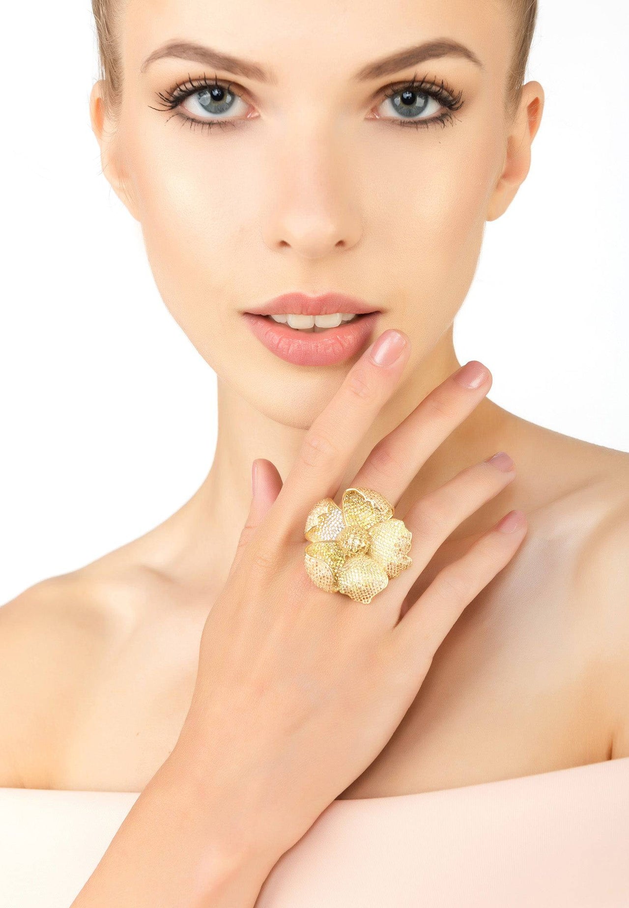 LATELITA - Poppy Flower Lemon Ring Gold -