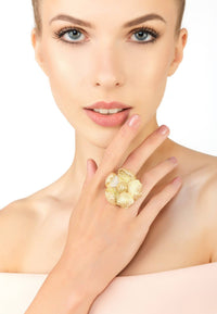 Thumbnail for LATELITA - Poppy Flower Lemon Ring Gold -