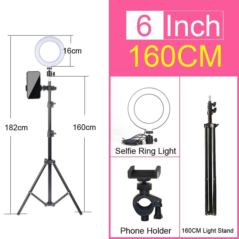 Ringlight for Makeup - Ring Light - LED Selfie Stand - Tripod - Dimmable - YouTube Lamp Photo Video Camera Phone stand - [23 DAY DELIVERY] -  14 SIZES -