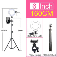 Thumbnail for Ringlight for Makeup - Ring Light - LED Selfie Stand - Tripod - Dimmable - YouTube Lamp Photo Video Camera Phone stand - [23 DAY DELIVERY] -  14 SIZES -