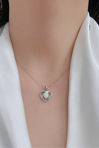 Thumbnail for Opal Heart Pendant Necklace - T - 2 COLORS -