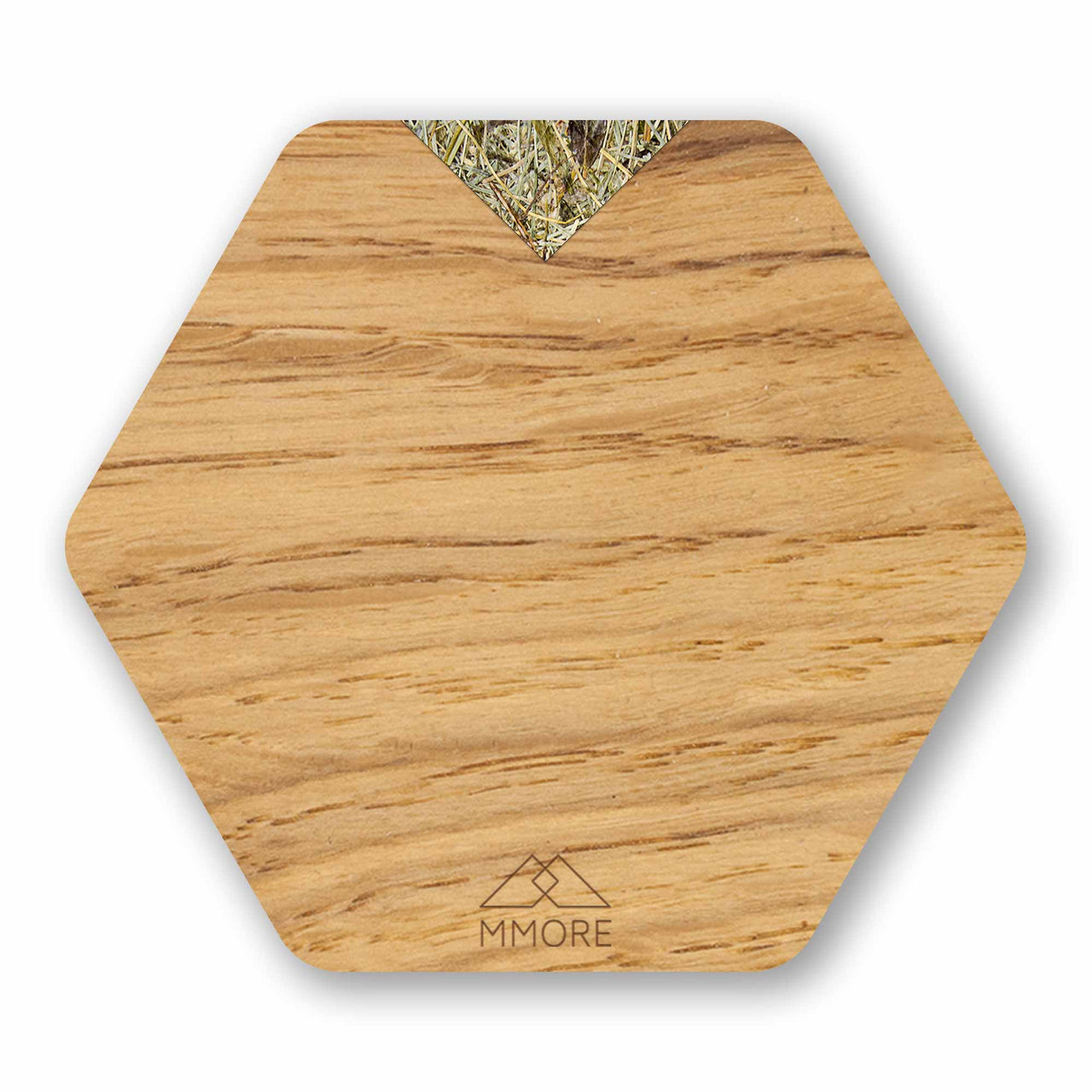 MMORE - Wooden Coasters - Oak / Set of 4 Coasters - 10 THUMB HANDLE COLORS -