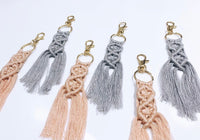 Thumbnail for Wood Natural Creations - Macrame Keychains | Boho Keychains Blue Pink | Boho Macrame Keychains  | Bag Charm | Gifts for Her - APPX' 5.5