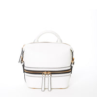 Thumbnail for Ashley Small White Leather Backpack Purse -