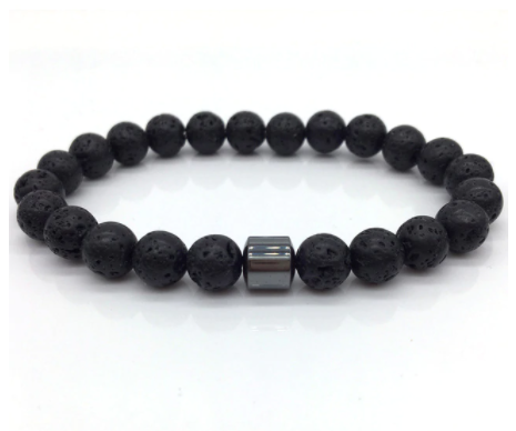 Haima Lava Hematite Bracelet - Black -