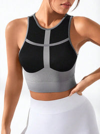 Thumbnail for Color Block Round Neck Active Tank