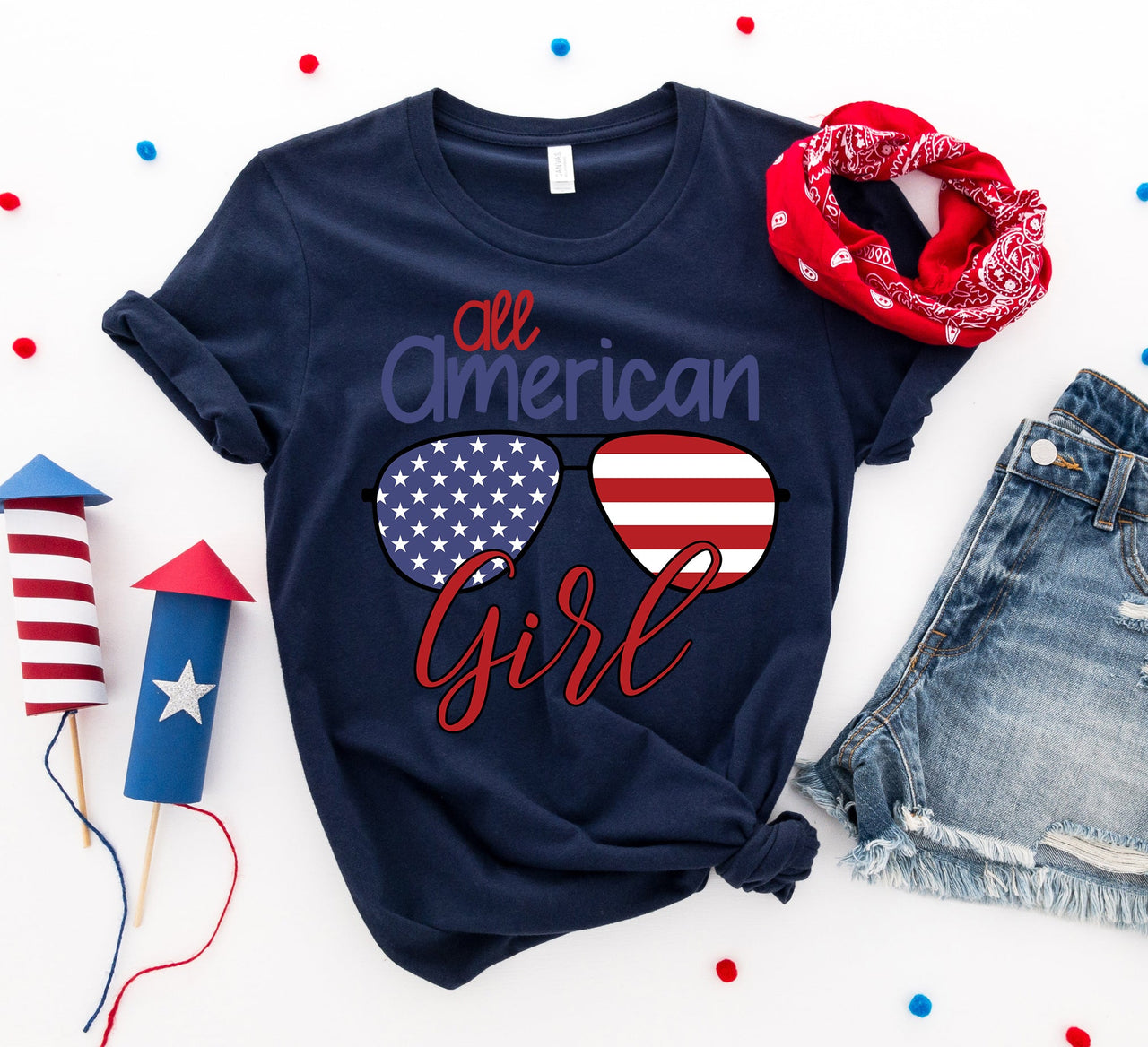 All American Girl T-Shirt - 6 COLORS -