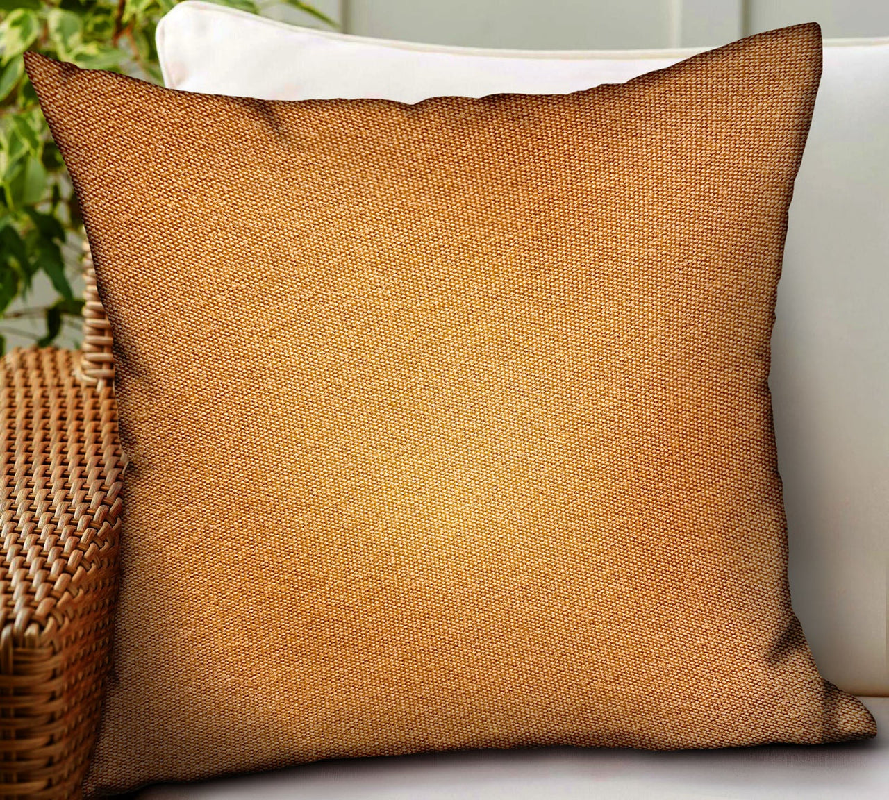 Burnt Sienna Brown Solid Luxury Outdoor/Indoor Throw Pillow - 6 SIZES -