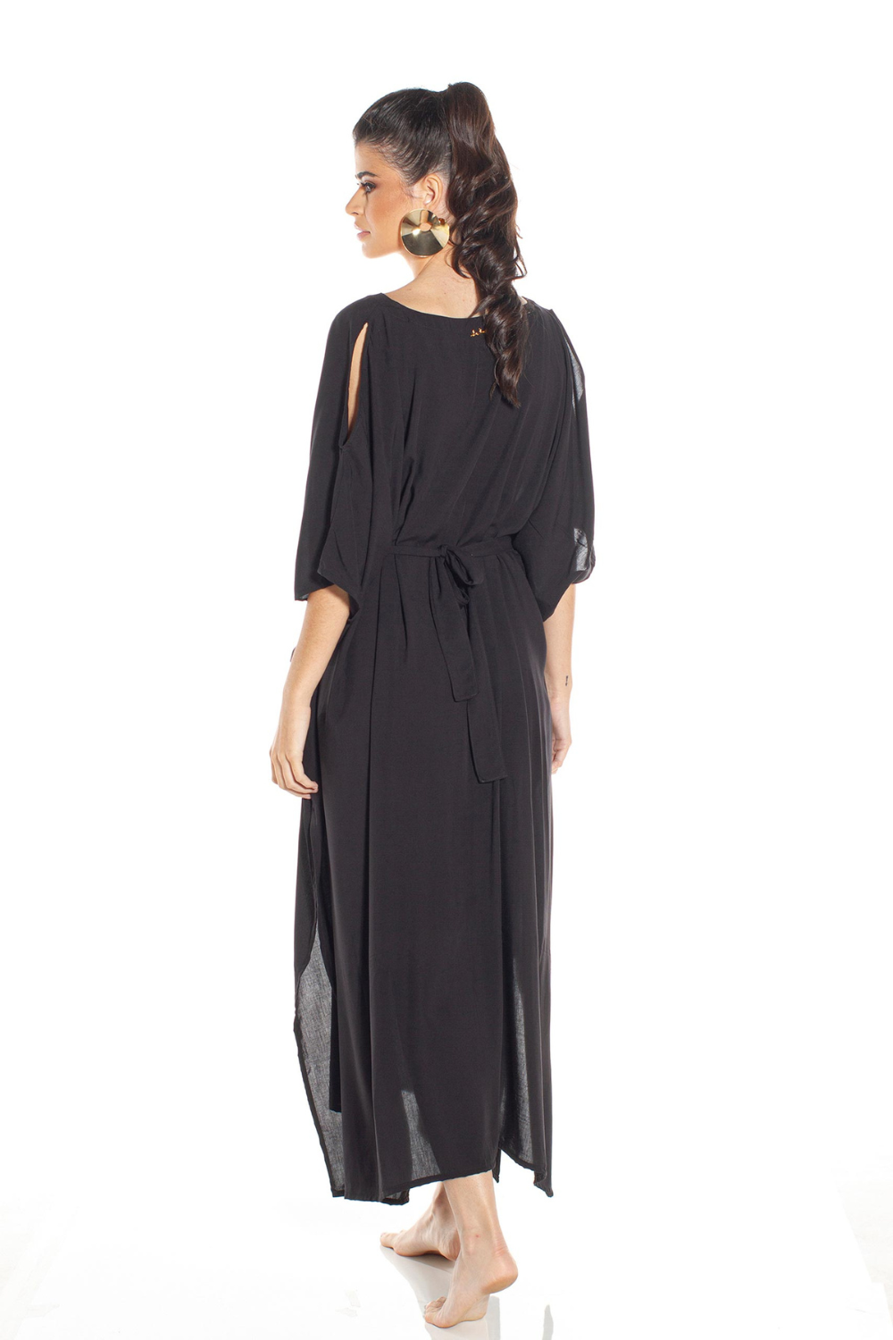 Hellokini - Jalapao Black Kaftan Cover Up Duster - 1 COLOR-