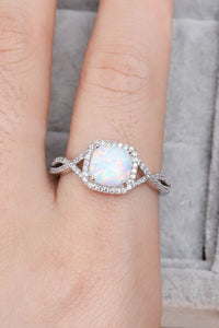 Thumbnail for Opal Contrast Crisscross Ring - T - SIZES 5 THRU 10 - 1 COLOR -