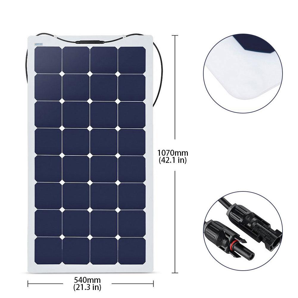 ACOPOWER - 550 Watts Flexible Solar Marine Kit , 50A MPPT Charge Controller -