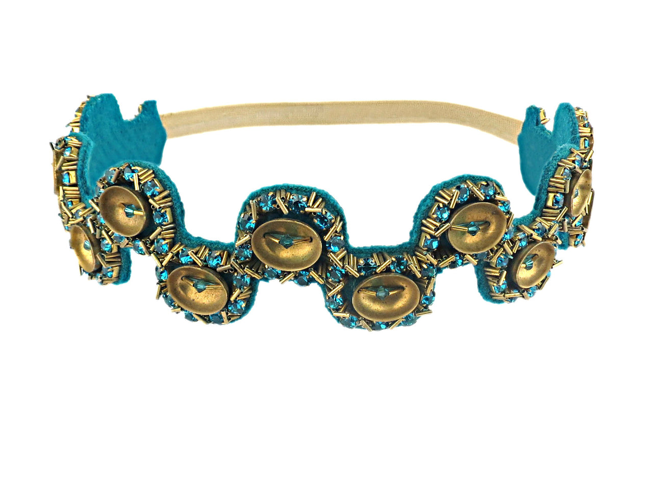 BEGADA - Jewelled Blue Zircon Headband -