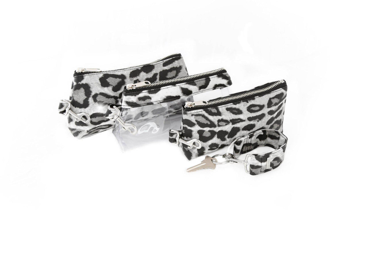 Keyper - Snow Leopard Vegan Leather 4 PC WRISTLET SET - 2 OPTIONS -