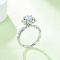 Thumbnail for 1 Carat Moissanite 925 Sterling Silver Flower Shape Ring