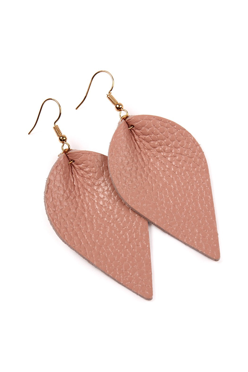 Teardrop Shape Pinched Leather Earrings - 18 COLORS -