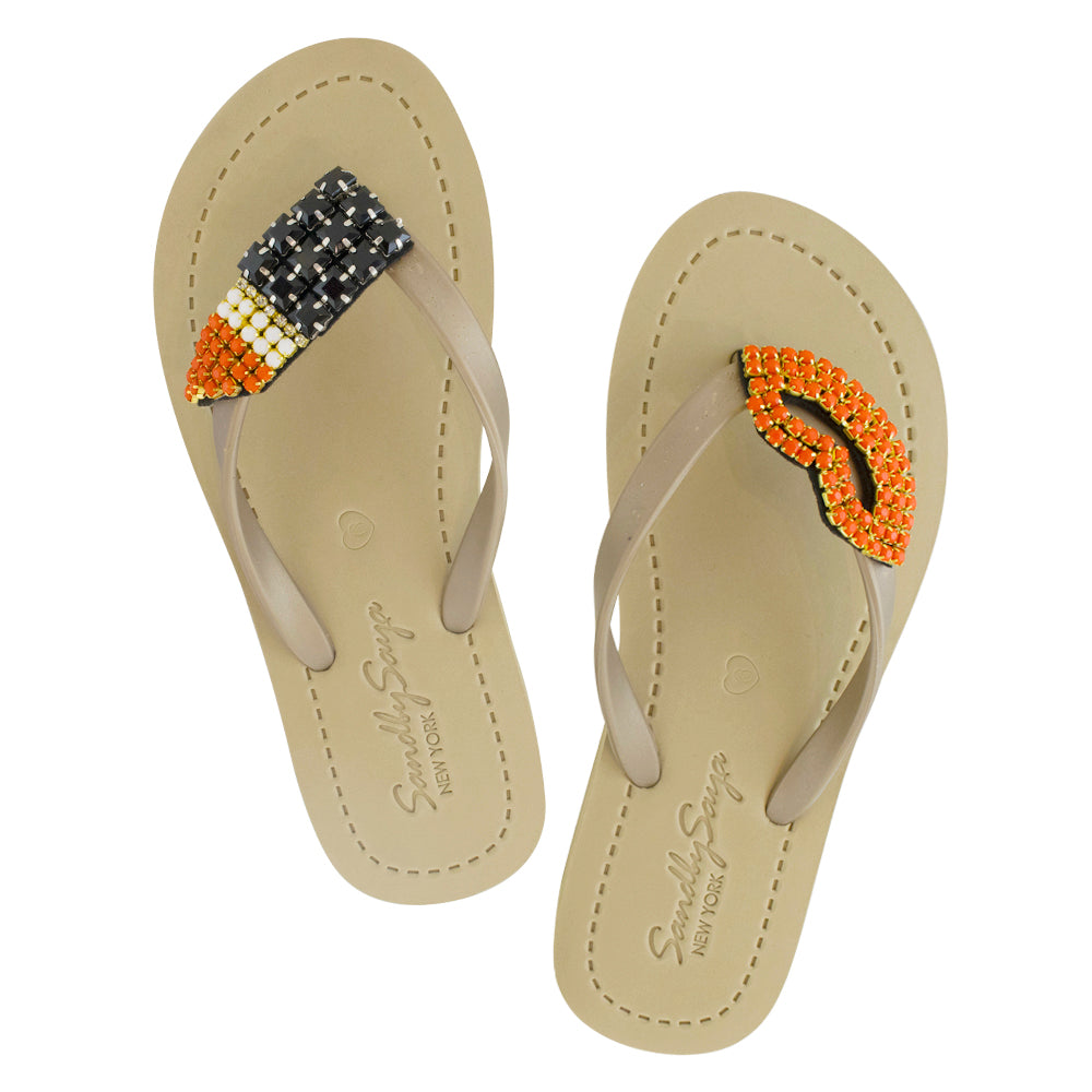 SAND BY SAYA N.Y. - Lips - Rhinestone Flat Flip Flops Sandal - 5 COLORS -