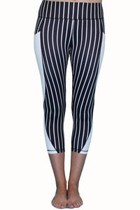 Thumbnail for Belcorva - Vertical Stripe - Black and White - Pocket Tights - 1 COLOR -