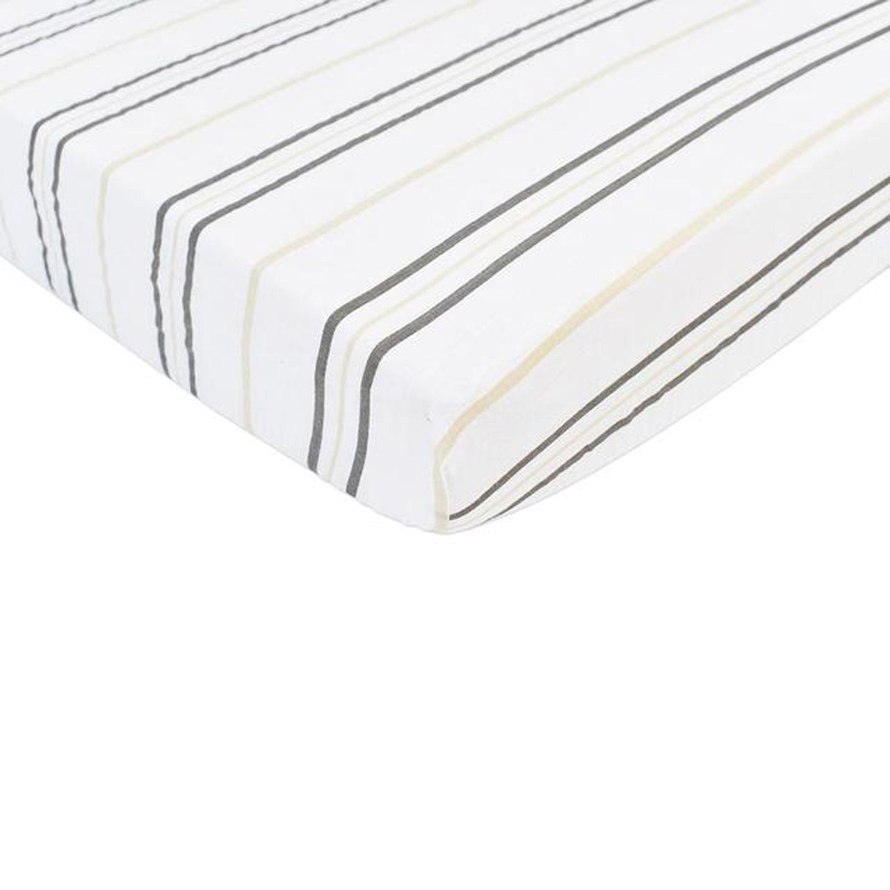 Newcastle - Grey Stripe Cotton Muslin Crib Sheet -