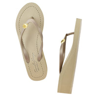 Thumbnail for SAND BY SAYA N.Y. - Gold Shell - Mid Wedge Flip Flops - 2 COLORS -