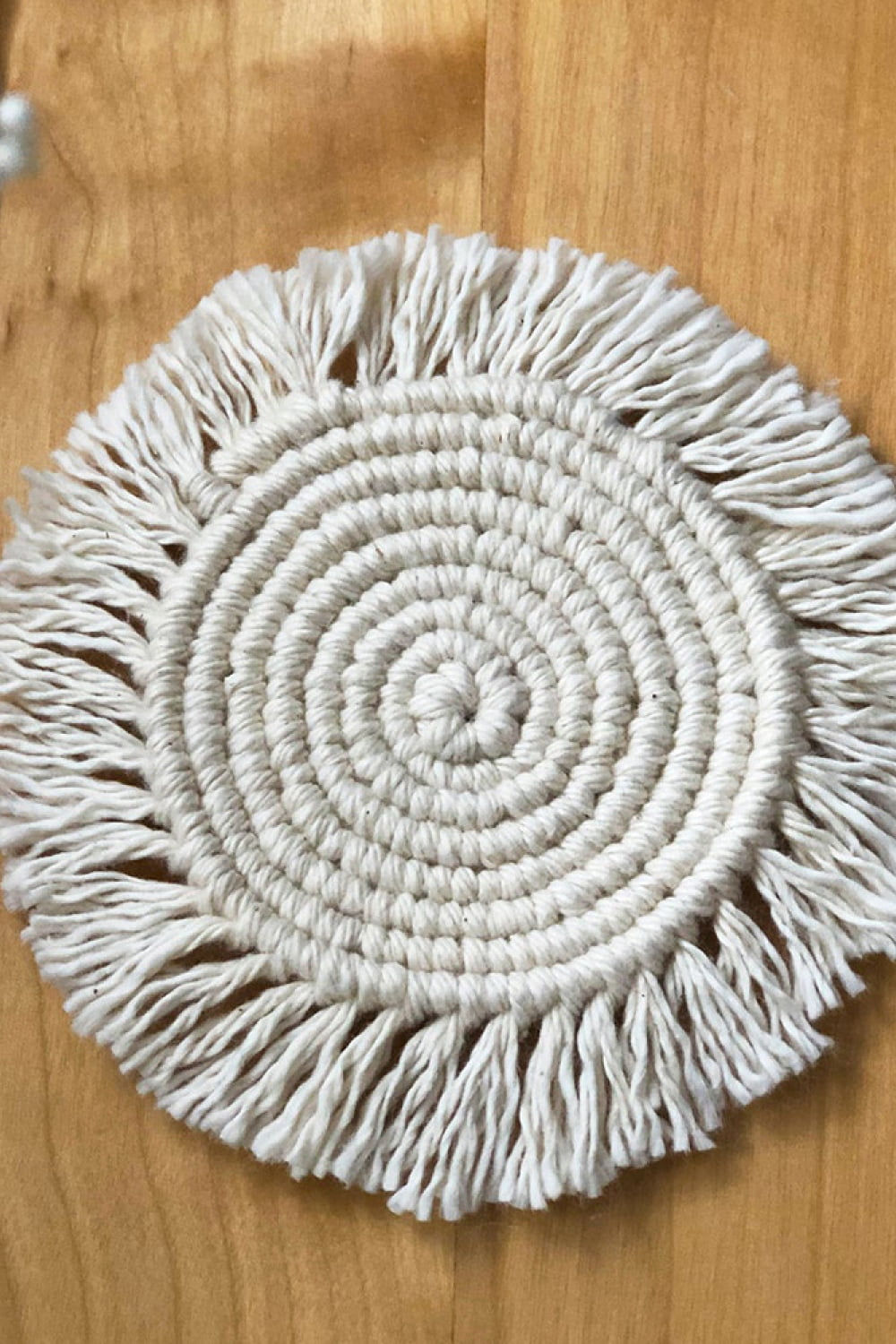 2-Piece Macrame Round Cup Mats - 2 PCS. - T - 1 COLOR -