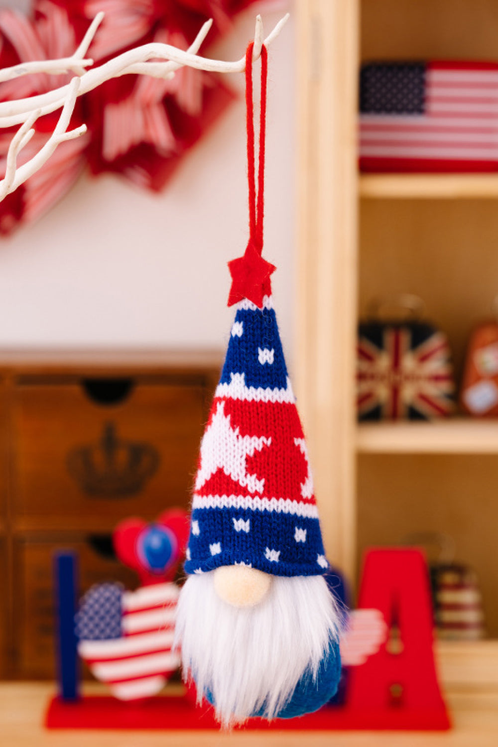 Set of 4 Independence Day Knit Hanging Ornament Gnomes - 7.5" - 4 PCS - 4 TYPES / SET - [5-10 DAY DELIVERY] - T -