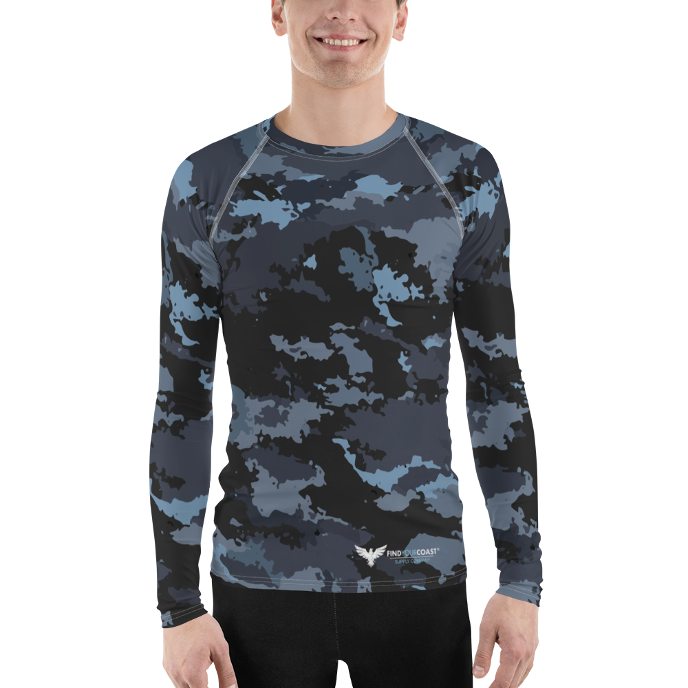 FYC - Men's Coast Camo Performance Rash Guard UPF 40 - 1 COLOR -