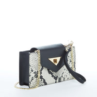 Thumbnail for Mary Small Crossbody Leather Purse Black Snakeskin Pattern -