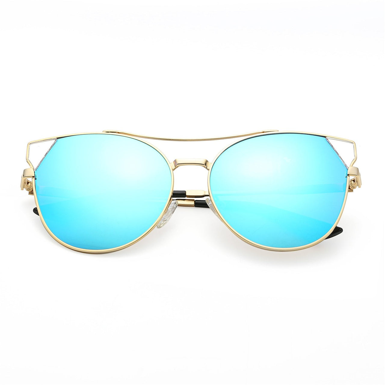 Aspen | CA02K - Womens Trendy Mirrored Lens Cat Eye Sunglasses - 5 COLORS -