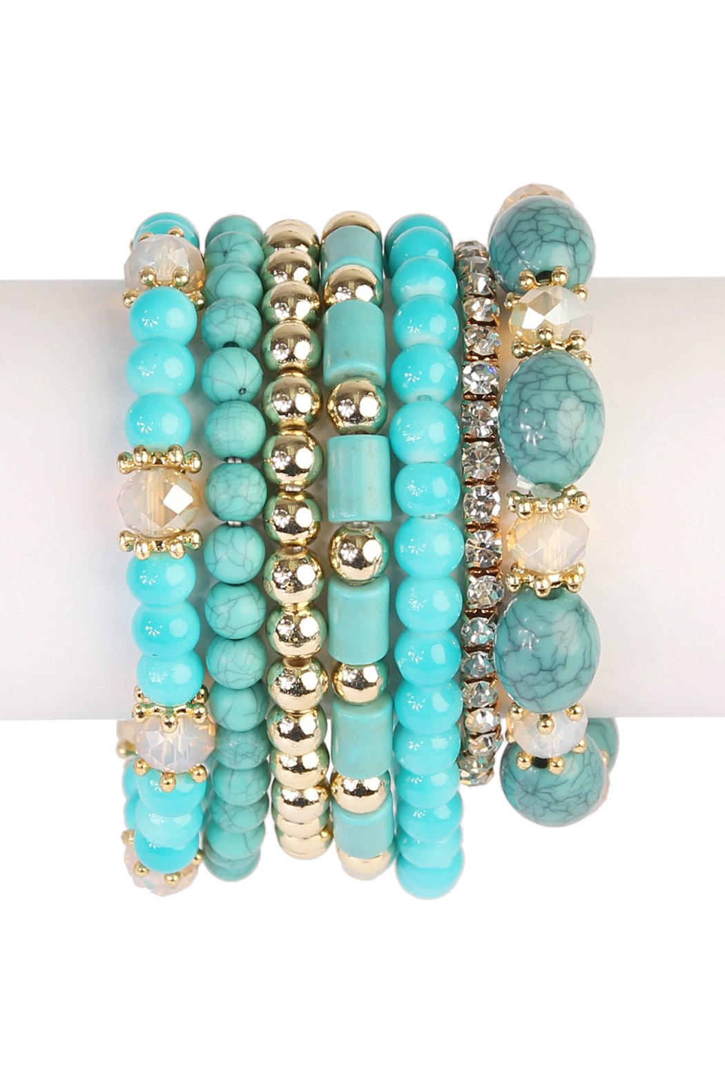 Riah Fashion -  - Multibead Stackable Bracelet - 7 COLORS -