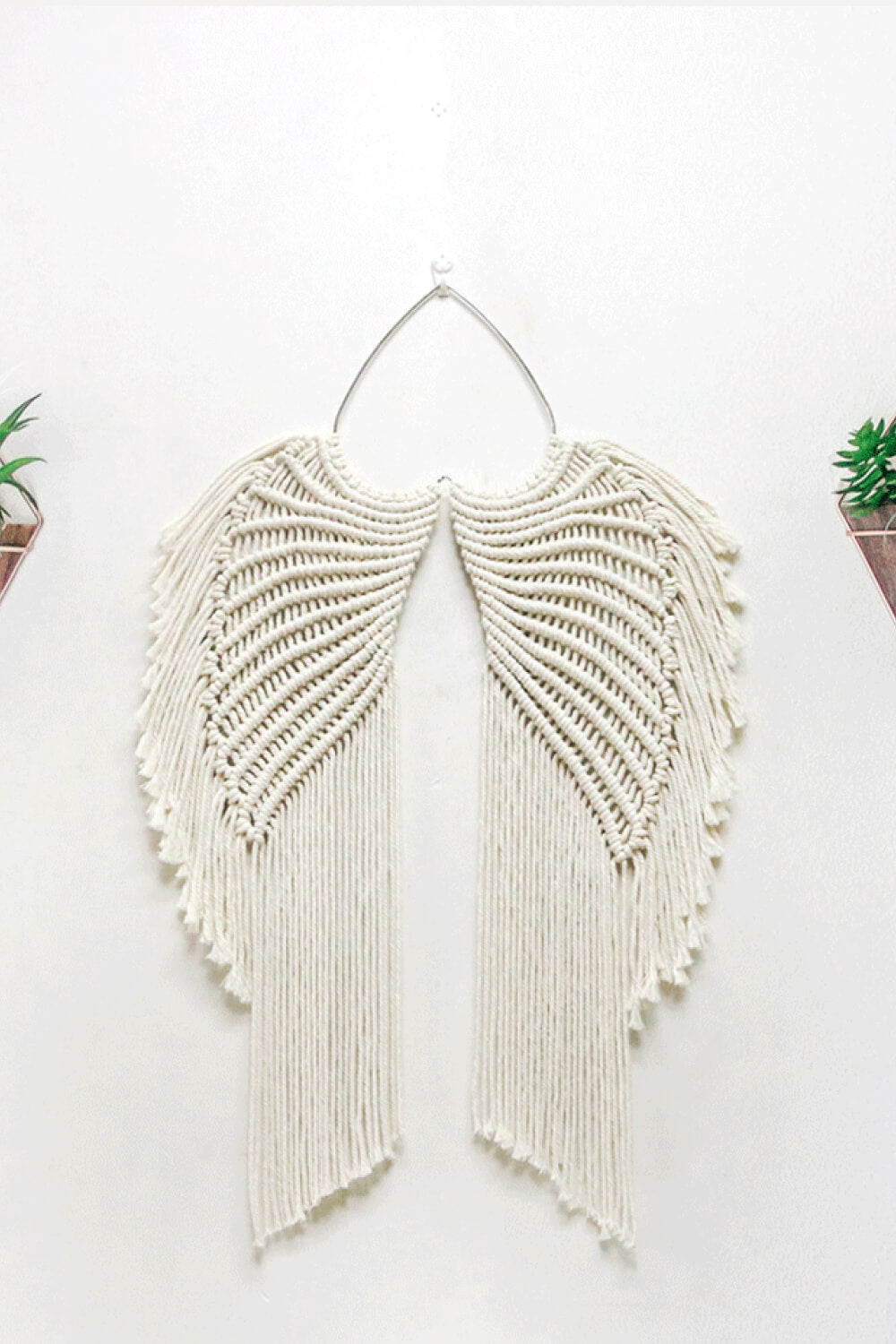 Macrame Angel Wings Wall Hanging - 21.5" X 17.7" - T - 1 COLOR -