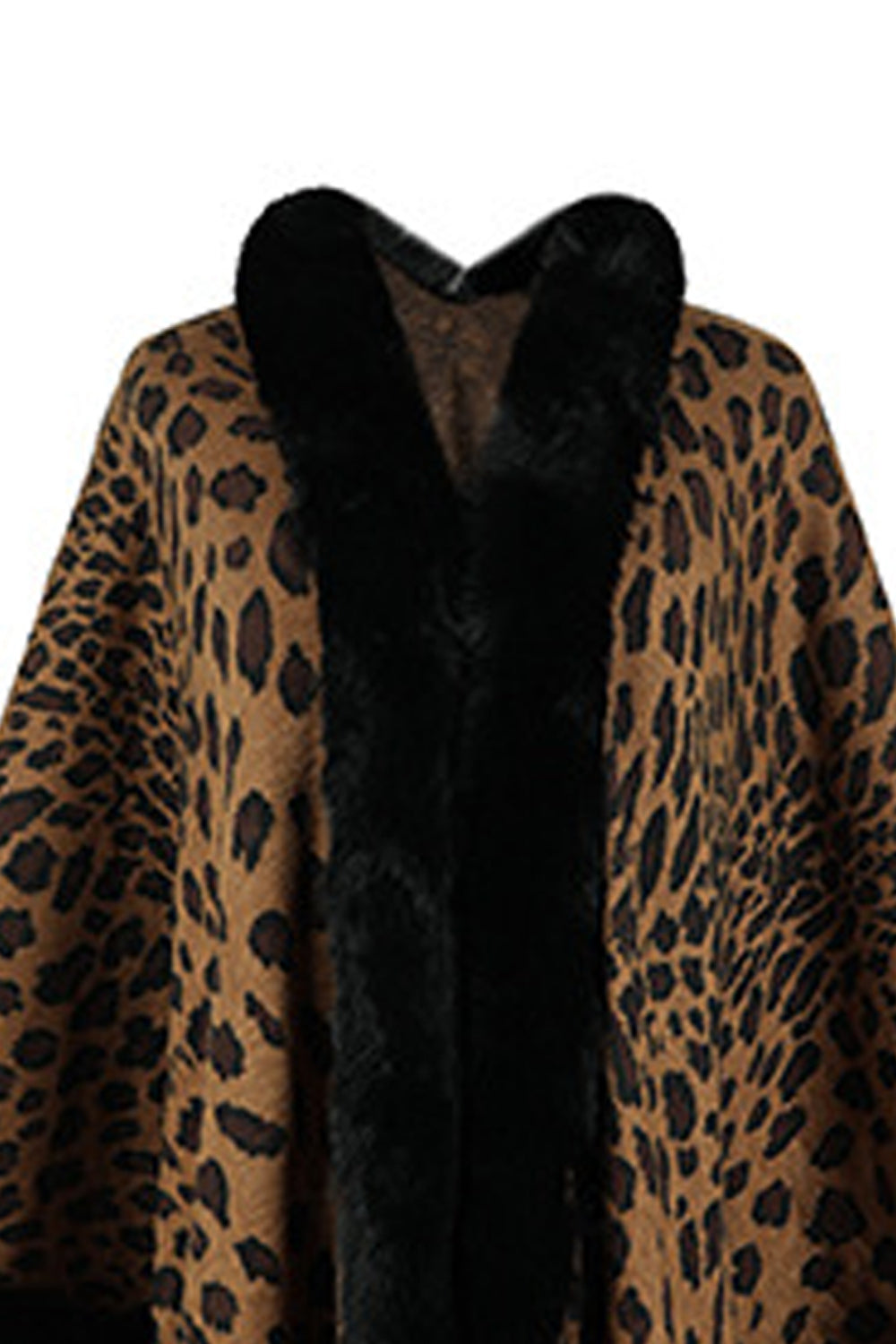 Leopard Open Front Poncho - T - 4 COLORS -