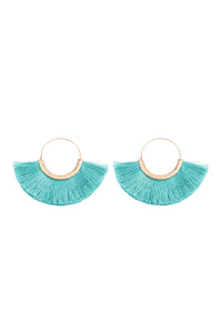 Thumbnail for Fan Tassel Hoop Earring - 15 COLORS -