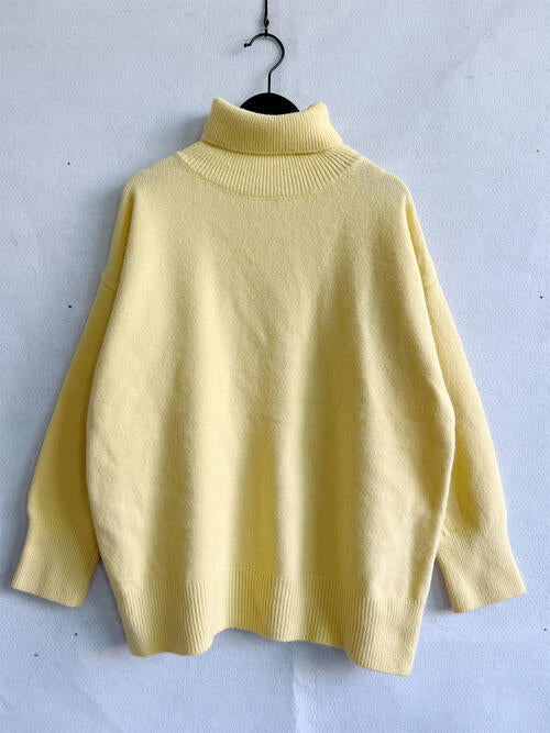 Turtleneck Long Sleeve Sweater - 1 OVERSIZE - T - 6 COLORS -